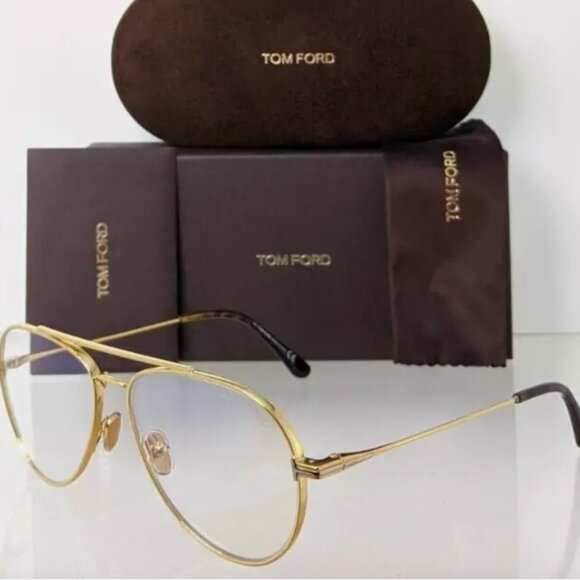 Tom Ford Authentic Gold Blue Light Eyeglasses Unisex - Picture 1 of 5